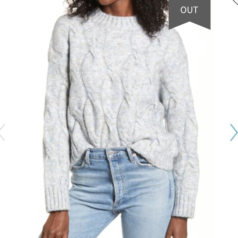 4SI3NNA Cable Crop Sweater Chunky Knit Size M